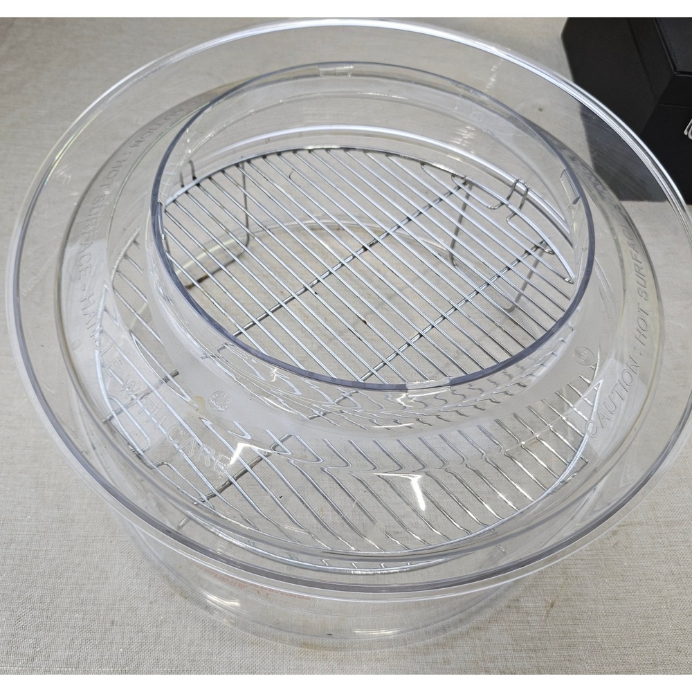 Nuwave Dehydrator Extender Ring and Stainless Steel Rack Set Clear Silver Oven